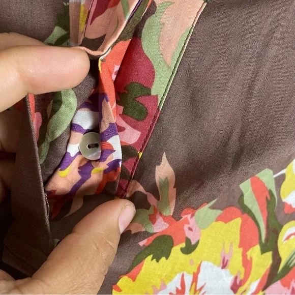 Soft Surroundings tunic floral rolled sleeves side pockets women’s Size XSmall - Picture 13 of 14
